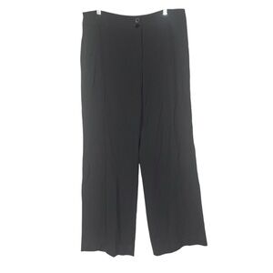 Armani Collezioni Wide Leg Trousers Wool Size US 10 IT 46 Dark Gray Careerwear